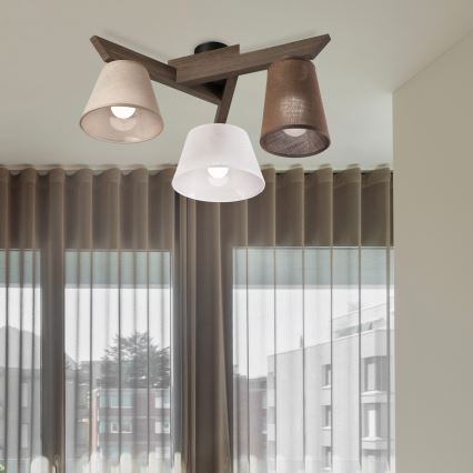 Brilagi - LED Deckenleuchte ANTHONY 3xE14/40W/230V Eiche Nussbaum