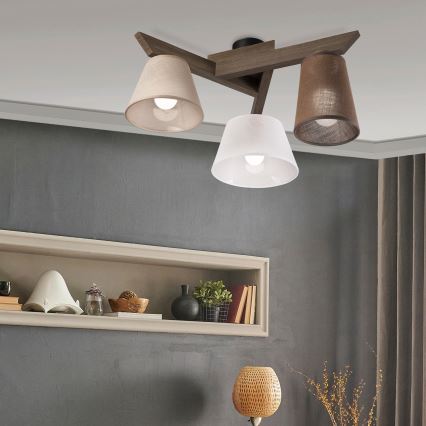 Brilagi - LED Deckenleuchte ANTHONY 3xE14/40W/230V Eiche Nussbaum