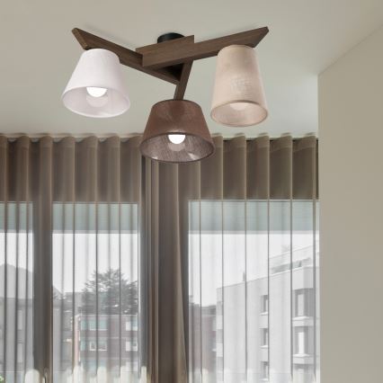 Brilagi - LED Deckenleuchte ANTHONY 3xE14/40W/230V Eiche Nussbaum