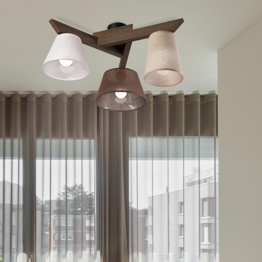 Brilagi - LED Deckenleuchte ANTHONY 3xE14/40W/230V Eiche Nussbaum