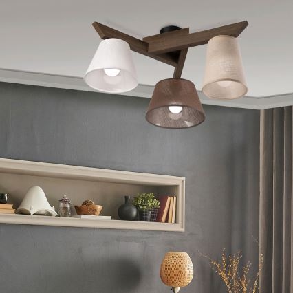 Brilagi - LED Deckenleuchte ANTHONY 3xE14/40W/230V Eiche Nussbaum