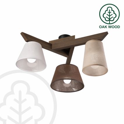 Brilagi - LED Deckenleuchte ANTHONY 3xE14/40W/230V Eiche Nussbaum