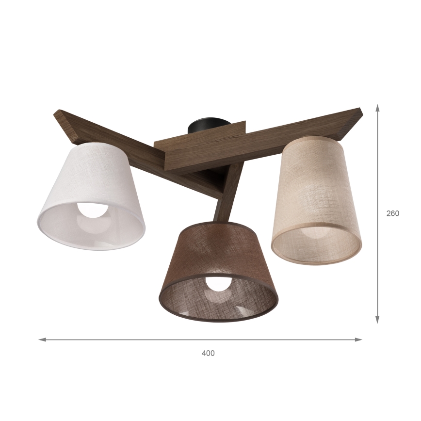 Brilagi - LED Deckenleuchte ANTHONY 3xE14/40W/230V Eiche Nussbaum