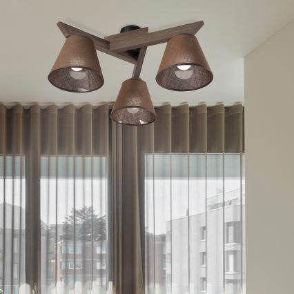 Brilagi - LED Deckenleuchte ANTHONY 3xE14/40W/230V Eiche Nussbaum/Braun