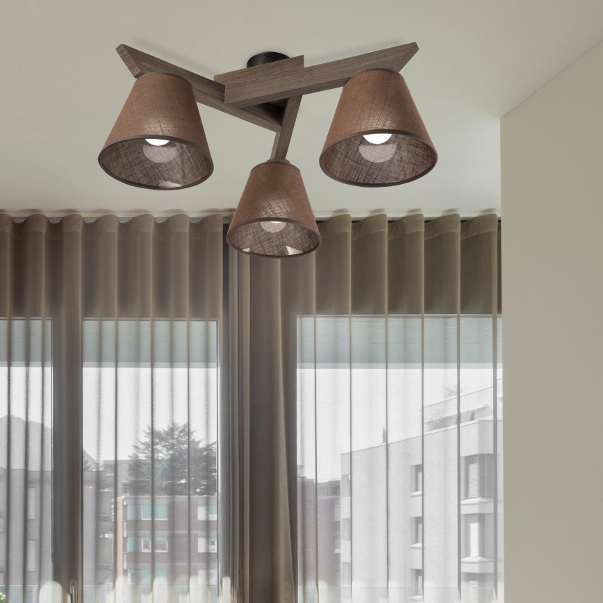 Brilagi - LED Deckenleuchte ANTHONY 3xE14/40W/230V Eiche Nussbaum/Braun