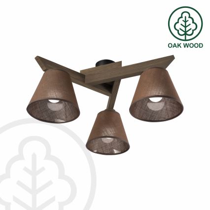 Brilagi - LED Deckenleuchte ANTHONY 3xE14/40W/230V Eiche Nussbaum/Braun