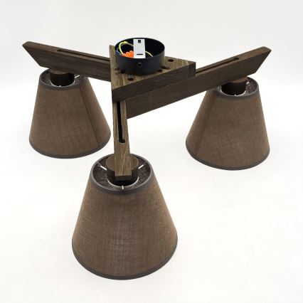 Brilagi - LED Deckenleuchte ANTHONY 3xE14/40W/230V Eiche Nussbaum/Braun