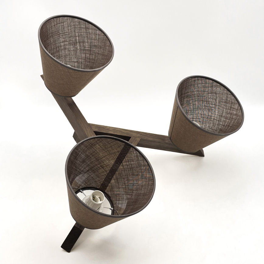 Brilagi - LED Deckenleuchte ANTHONY 3xE14/40W/230V Eiche Nussbaum/Braun