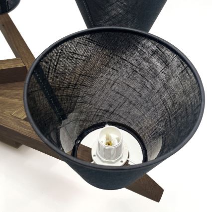 Brilagi - LED Deckenleuchte ANTHONY 5xE14/40W/230V Eiche Nussbaum/Schwarz