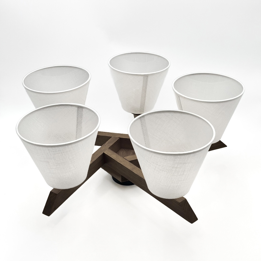 Brilagi - LED Deckenleuchte ANTHONY 5xE14/40W/230V Eiche Nussbaum/Weiß