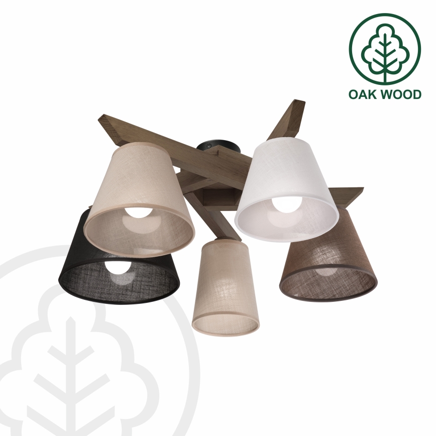 Brilagi - LED Deckenleuchte ANTHONY 5xE14/40W/230V Eiche Nussbaum