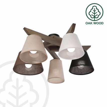 Brilagi - LED Deckenleuchte ANTHONY 5xE14/40W/230V Eiche Nussbaum