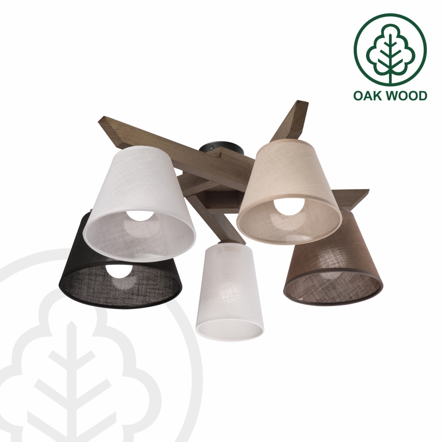 Brilagi - LED Deckenleuchte ANTHONY 5xE14/40W/230V Eiche Nussbaum