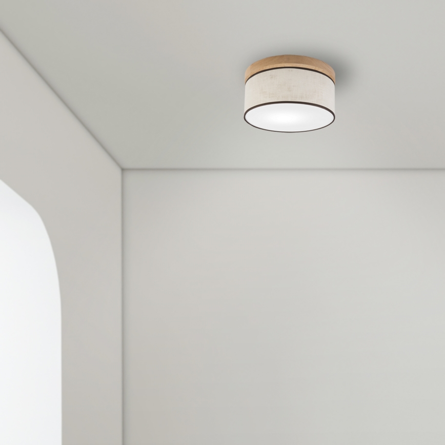 Brilagi - LED Deckenleuchte BELLADONNA 1xE27/15W/230V d 30 cm cremefarben/Eiche