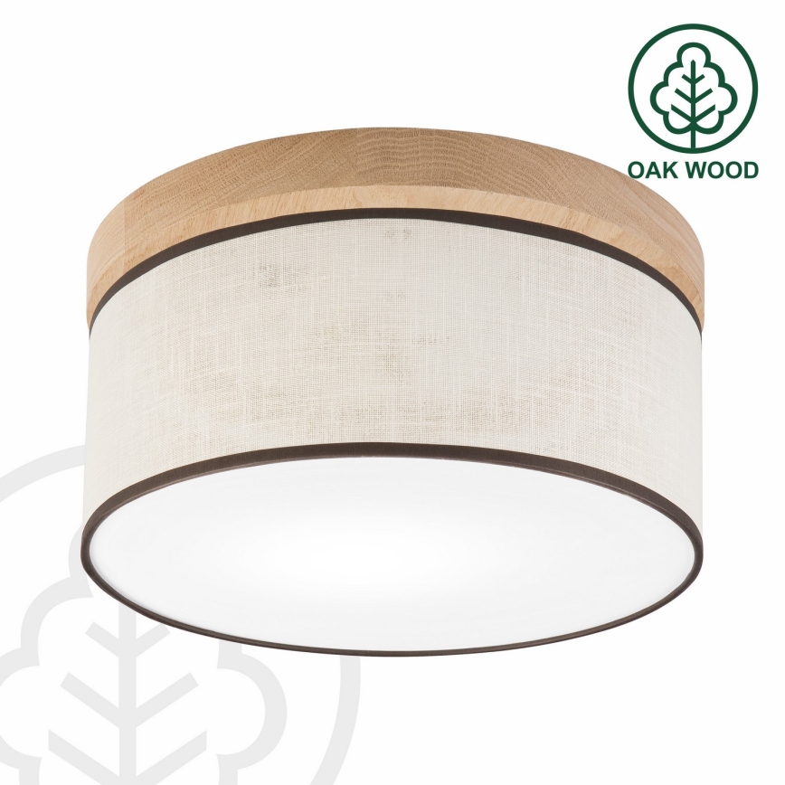 Brilagi - LED Deckenleuchte BELLADONNA 1xE27/15W/230V d 30 cm cremefarben/Eiche