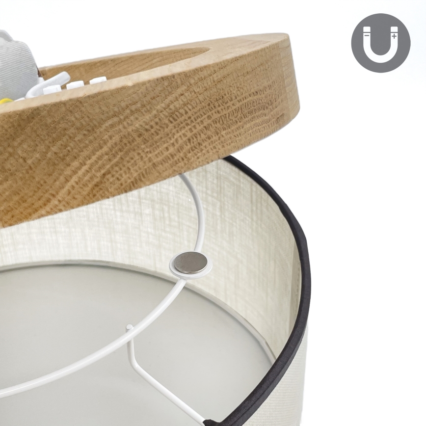 Brilagi - LED Deckenleuchte BELLADONNA 1xE27/15W/230V d 30 cm cremefarben/Eiche