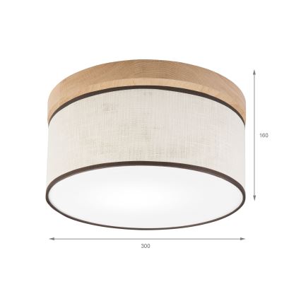 Brilagi - LED Deckenleuchte BELLADONNA 1xE27/15W/230V d 30 cm cremefarben/Eiche