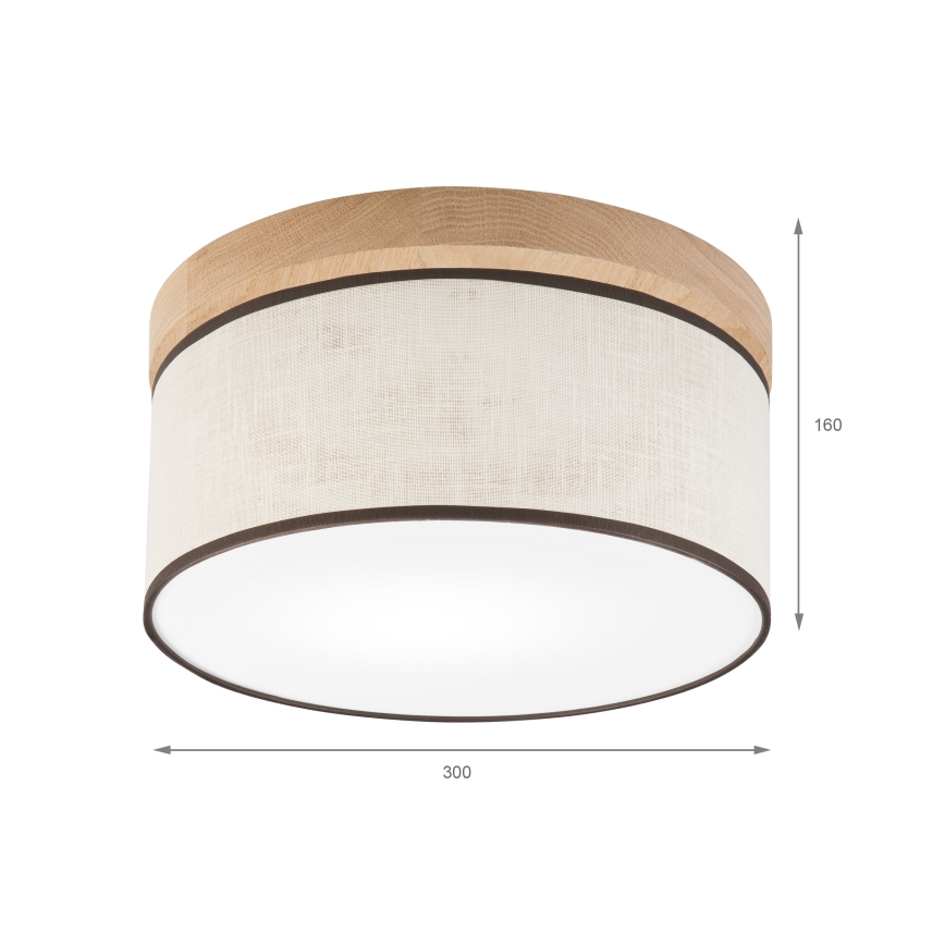 Brilagi - LED Deckenleuchte BELLADONNA 1xE27/15W/230V d 30 cm cremefarben/Eiche