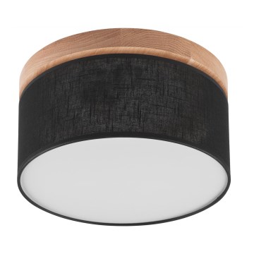 Brilagi - LED Deckenleuchte BELLADONNA 1xE27/15W/230V Ø 30 cm Schwarz/Eiche