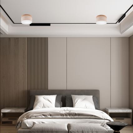 Brilagi - LED Deckenleuchte BELLADONNA 1xE27/15W/230V Ø 30 cm Beige/Eiche