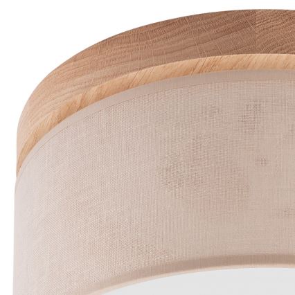 Brilagi - LED Deckenleuchte BELLADONNA 1xE27/15W/230V Ø 30 cm Beige/Eiche