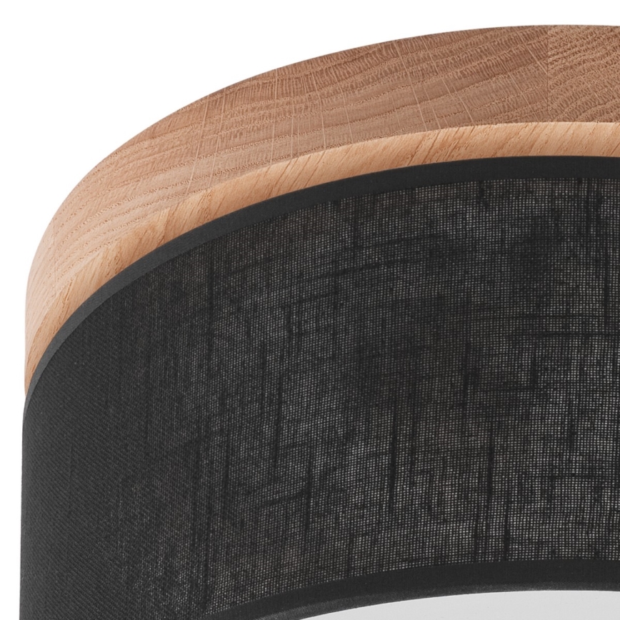 Brilagi - LED Deckenleuchte BELLADONNA 1xE27/15W/230V Ø 30 cm Schwarz/Eiche