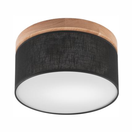 Brilagi - LED Deckenleuchte BELLADONNA 1xE27/15W/230V Ø 30 cm Schwarz/Eiche