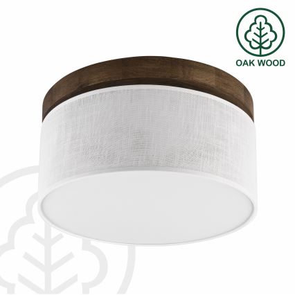 Brilagi - LED Deckenleuchte BELLADONNA 1xE27/15W/230V Ø 30 cm Weiß/Eiche Nussbaum