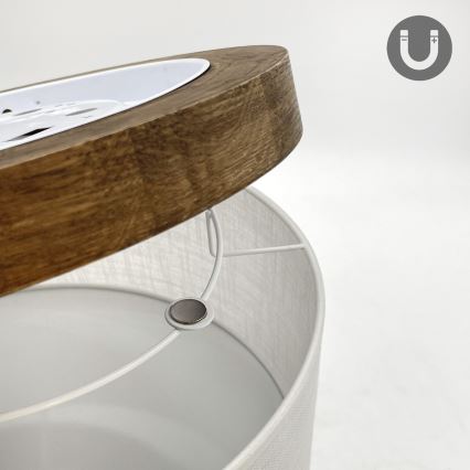 Brilagi - LED Deckenleuchte BELLADONNA 1xE27/15W/230V Ø 30 cm Weiß/Eiche Nussbaum