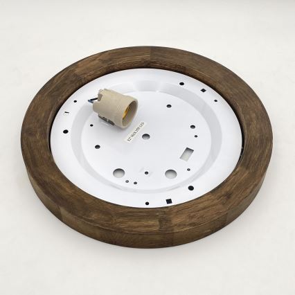 Brilagi - LED Deckenleuchte BELLADONNA 1xE27/15W/230V Ø 30 cm Weiß/Eiche Nussbaum