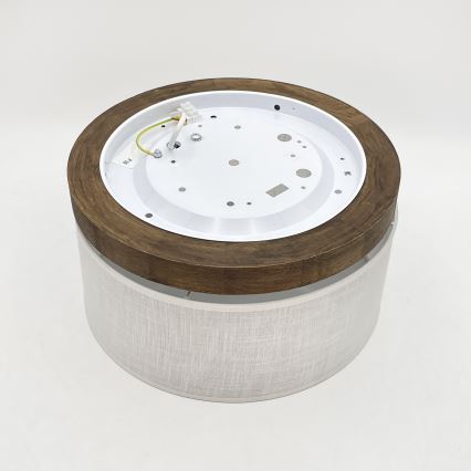 Brilagi - LED Deckenleuchte BELLADONNA 1xE27/15W/230V Ø 30 cm Weiß/Eiche Nussbaum