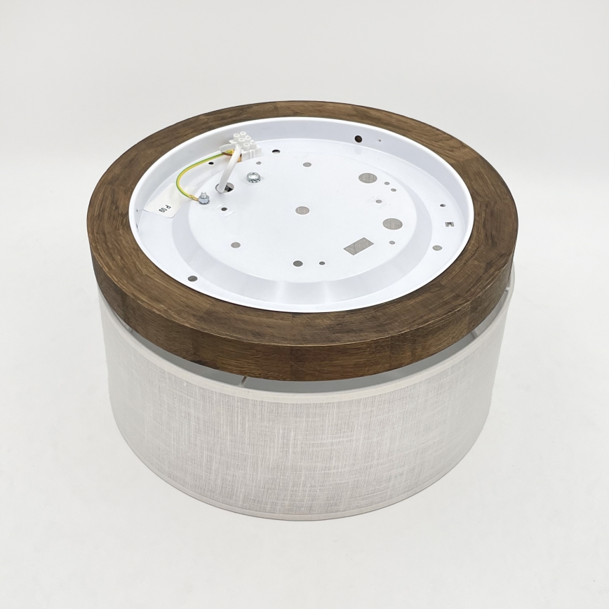 Brilagi - LED Deckenleuchte BELLADONNA 1xE27/15W/230V Ø 30 cm Weiß/Eiche Nussbaum