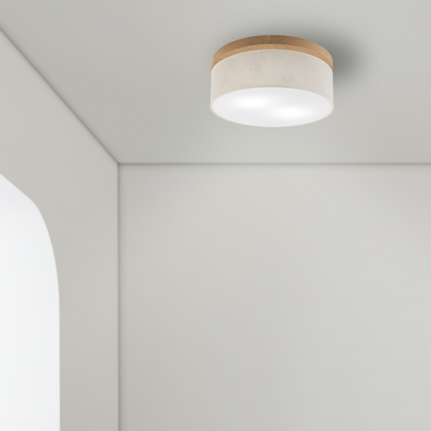 Brilagi - LED Deckenleuchte BELLADONNA 2xE27/15W/230V d 40 cm cremefarben/Eiche