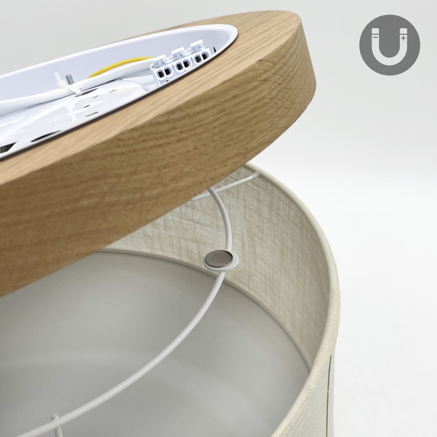 Brilagi - LED Deckenleuchte BELLADONNA 2xE27/15W/230V d 40 cm cremefarben/Eiche