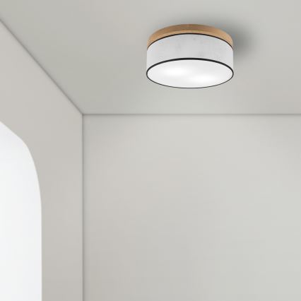 Brilagi - LED Deckenleuchte BELLADONNA 2xE27/15W/230V d 40 cm weiß/Eiche