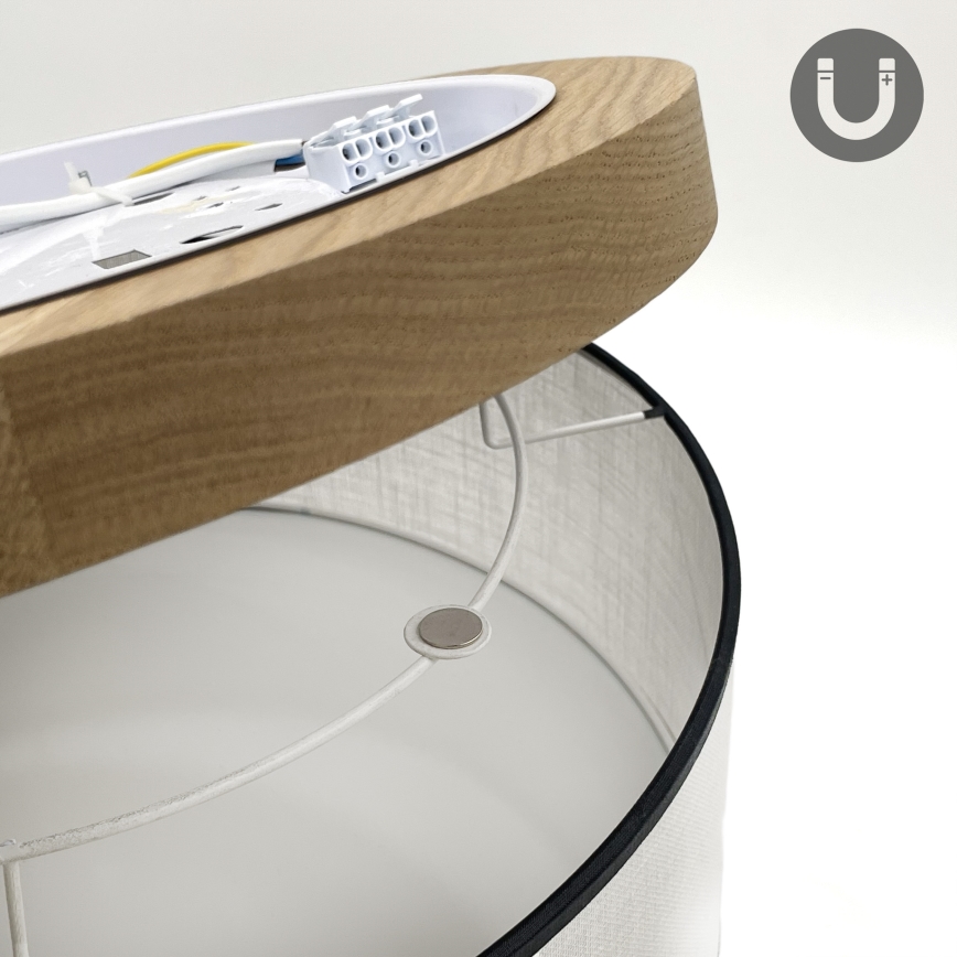 Brilagi - LED Deckenleuchte BELLADONNA 2xE27/15W/230V d 40 cm weiß/Eiche