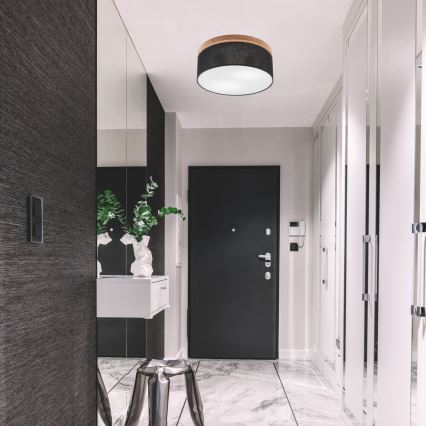 Brilagi - LED Deckenleuchte BELLADONNA 2xE27/15W/230V Ø 40 cm Schwarz/Eiche