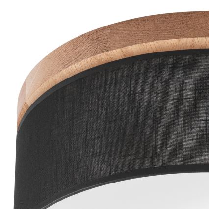 Brilagi - LED Deckenleuchte BELLADONNA 2xE27/15W/230V Ø 40 cm Schwarz/Eiche