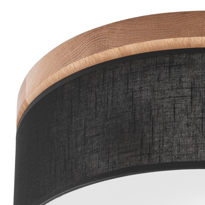 Brilagi - LED Deckenleuchte BELLADONNA 2xE27/15W/230V Ø 40 cm Schwarz/Eiche