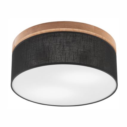Brilagi - LED Deckenleuchte BELLADONNA 2xE27/15W/230V Ø 40 cm Schwarz/Eiche