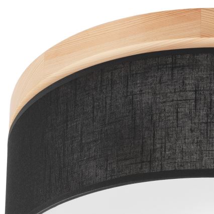 Brilagi - LED Deckenleuchte BELLADONNA 2xE27/15W/230V Ø 40 cm Schwarz/Kiefer