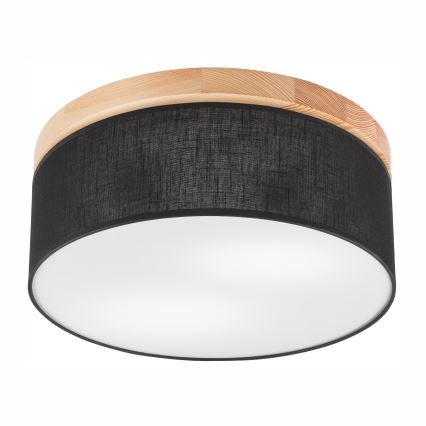 Brilagi - LED Deckenleuchte BELLADONNA 2xE27/15W/230V Ø 40 cm Schwarz/Kiefer