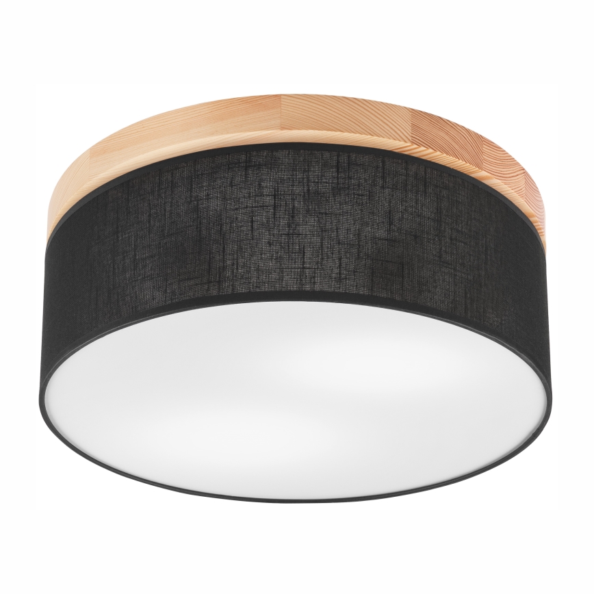 Brilagi - LED Deckenleuchte BELLADONNA 2xE27/15W/230V Ø 40 cm Schwarz/Kiefer