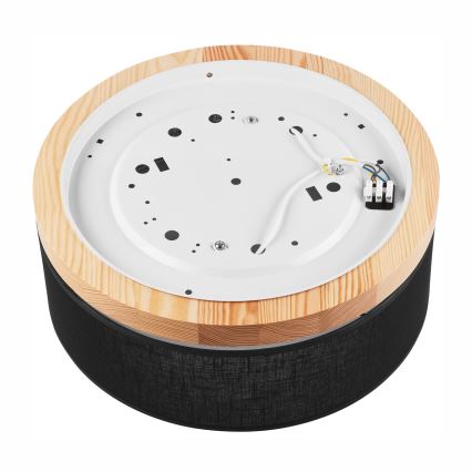 Brilagi - LED Deckenleuchte BELLADONNA 2xE27/15W/230V Ø 40 cm Schwarz/Kiefer