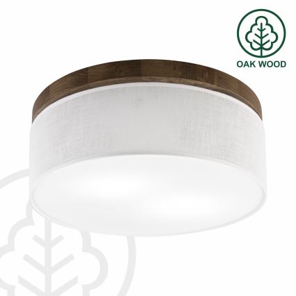 Brilagi - LED Deckenleuchte BELLADONNA 2xE27/15W/230V Ø 40 cm weiß/Eiche Nussbaum