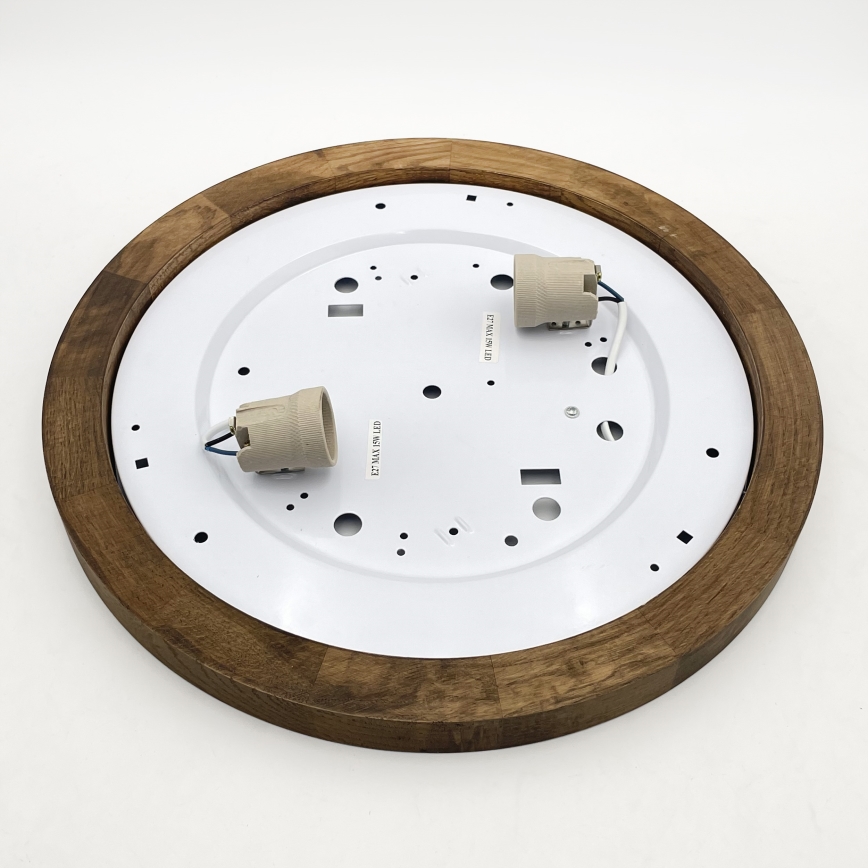 Brilagi - LED Deckenleuchte BELLADONNA 2xE27/15W/230V Ø 40 cm weiß/Eiche Nussbaum