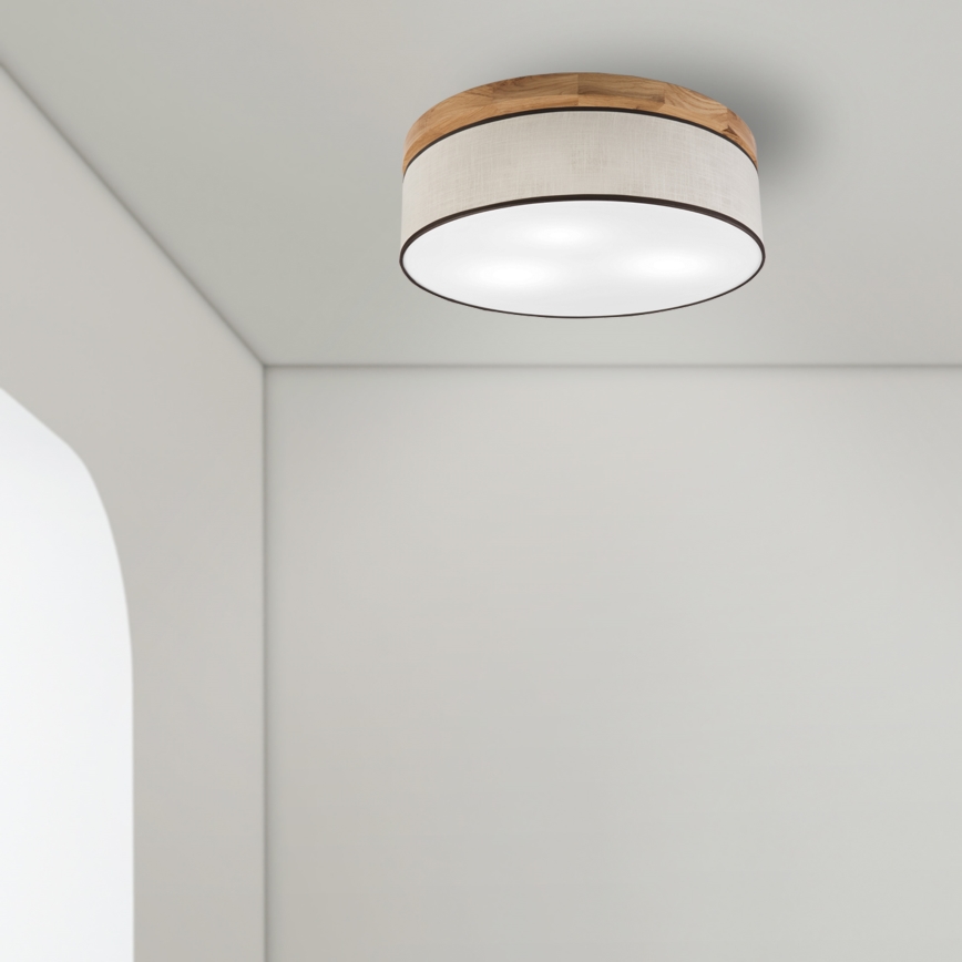 Brilagi - LED Deckenleuchte BELLADONNA 3xE27/15W/230V d 50 cm cremefarben/Eiche