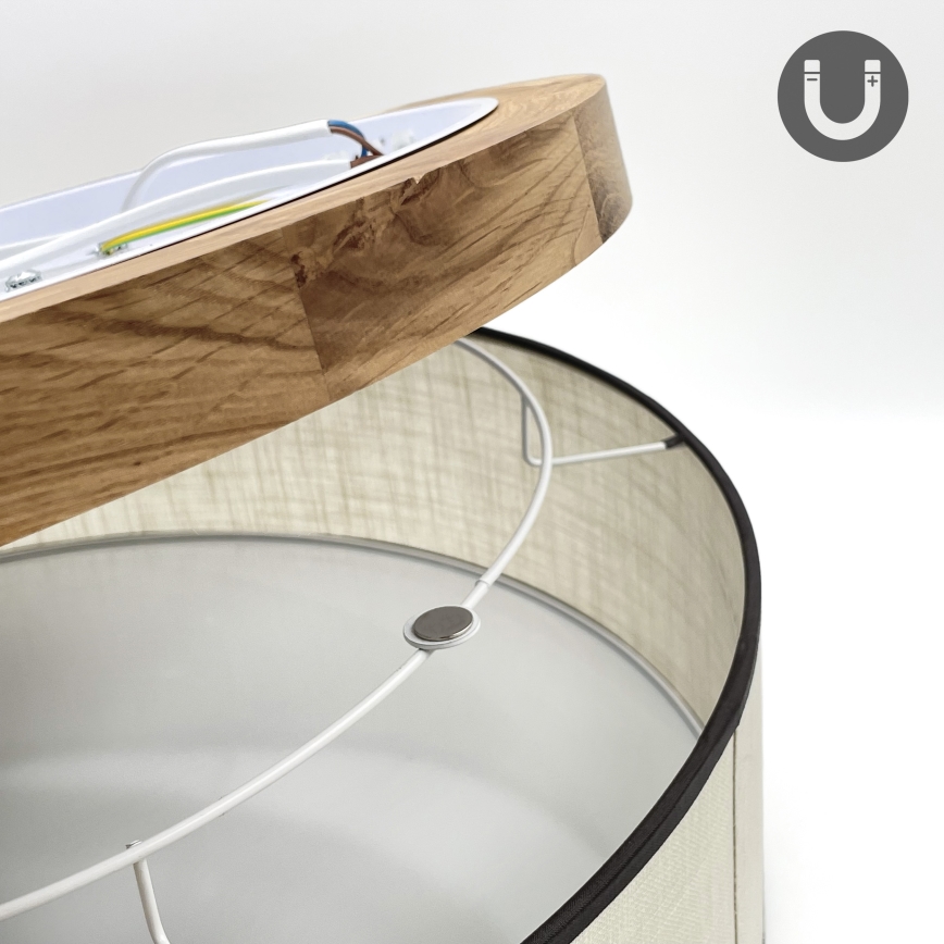 Brilagi - LED Deckenleuchte BELLADONNA 3xE27/15W/230V d 50 cm cremefarben/Eiche