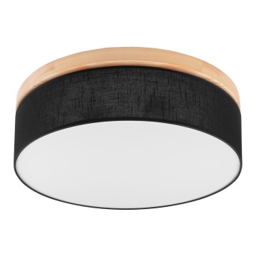 Brilagi - LED Deckenleuchte BELLADONNA 3xE27/15W/230V d 50 cm schwarz/Kiefer