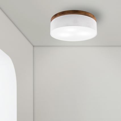 BRILAGI - LED-Deckenleuchte BELLADONNA 3xE27/15W/230V Ø 50 cm weiß/Eiche-Kirsche